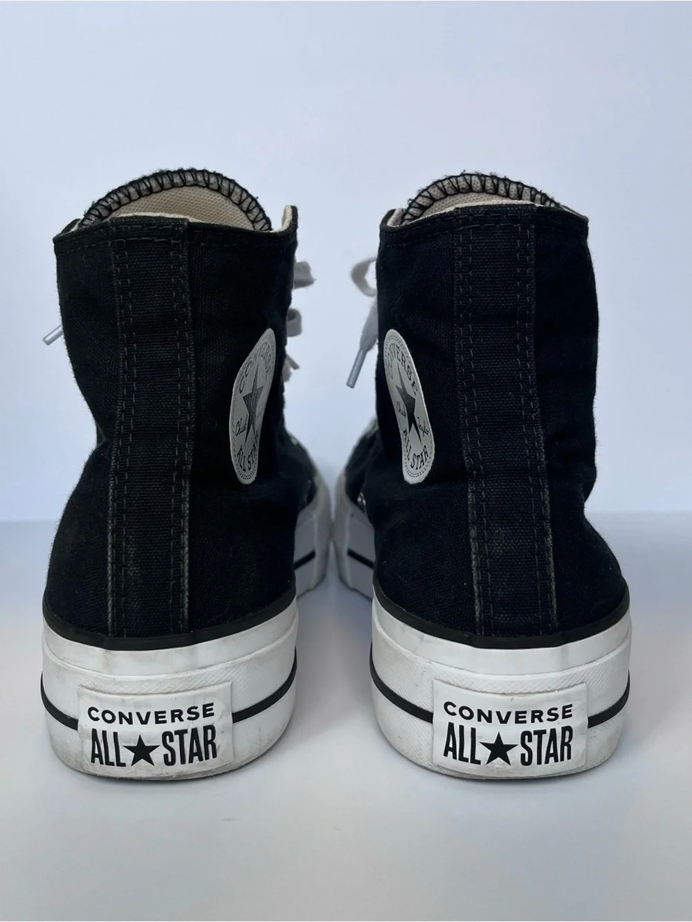 CONVERSE Chuck Taylor All Star High Top Platform Black Sneakers Women’s Size 7.5 - Picture 2 of 10